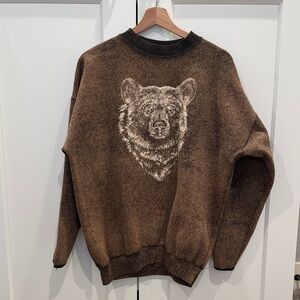 Cozy Brown Bear Print Women's Hoodie